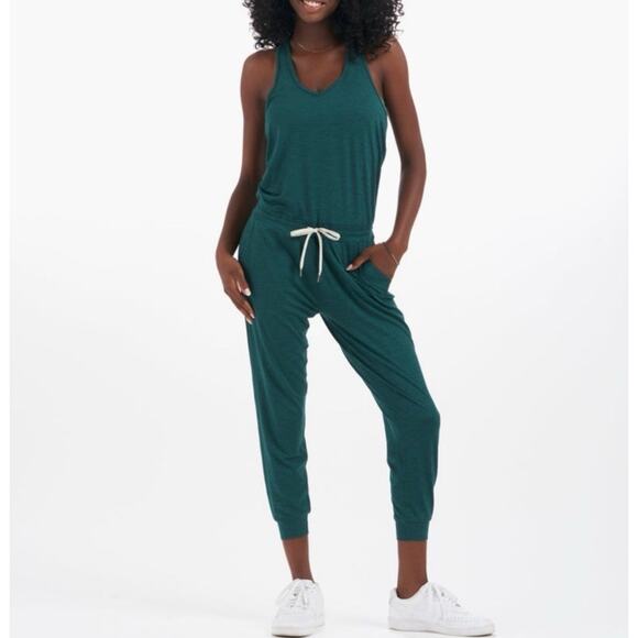 Vuori Pants - VUORI Jade Heather Drawstring Racerback Jogger Lux Jumpsuit